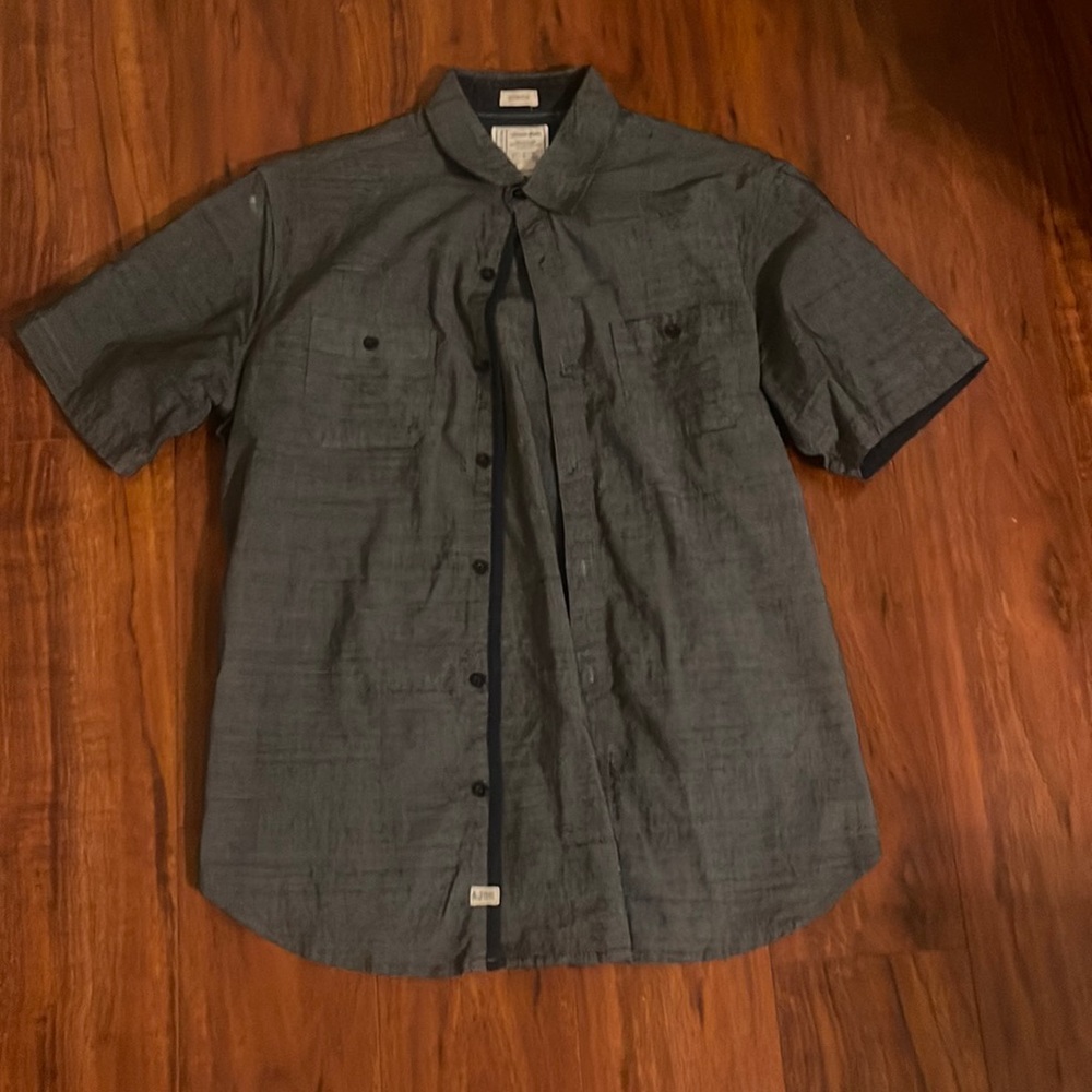Mens Grey button down casual dress shirt